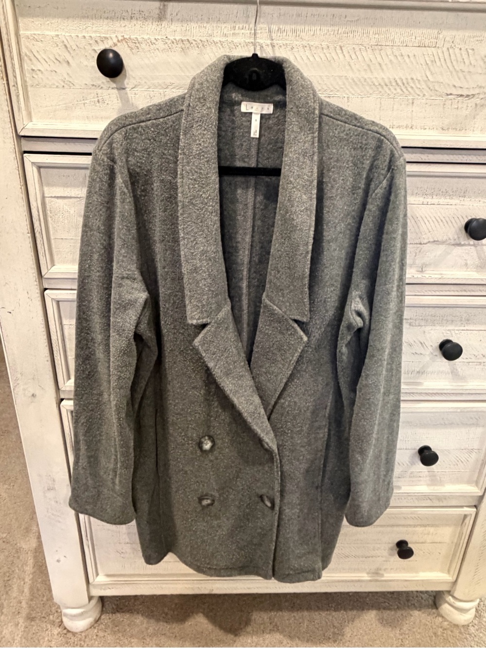 Leith Gray Knit Sweater Blazer Jacket Women’s Medium Cozy Chic